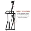 DOUYUANSHI Racket Storage Rack, 2 Tier Freestanding Racket Rack for Tennis/Badminton Rackets, Black Steel Musical Instrument Storage Rack for Violins/Guitars, Height Adjustable view 3