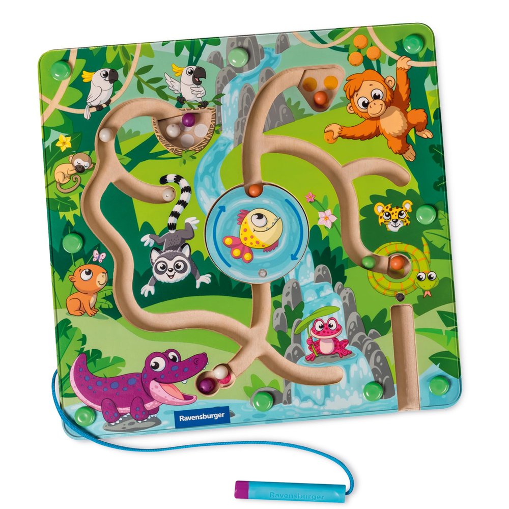 Ravensburger Play+ 34018 Jungle Wooden Magnetic Maze for Children from 18 Months