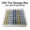 1/64 Wheels Storage Box, 1 64 Scale Wheels and Tires Kit Storage Box with 100 Lattices Suitable for Storing Tires with Diameters Within 0.5in/12.7mm view 2