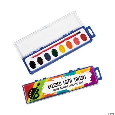 Fun Express Personalized 8-Color Watercolor Paint Trays - 12 Pieces