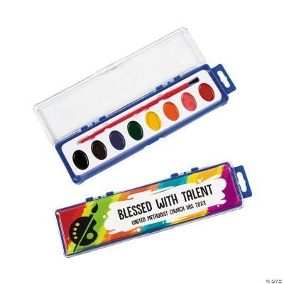 Fun Express Personalized 8-Color Watercolor Paint Trays - 12 Pieces