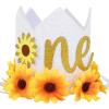 Cheerupp 1st Sunflower Birthday Hat for Girls, Sunshine Sunflower 1st Birthday Hat Crown for Spring Themed First Birthday Party Decorations Supplies view 1