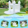 FOOING White Bounce House, Inflatable Bounce House with Air Blower, Jumping Castle House with Ball Pit for Party, Wedding, Backyard Easy to Set Up, Safe for Family view 2