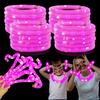 12-24 PCS Pink Glow Sticks Party Favors for Kids,LED Light up Pop Tubes for Toddlers, Neon Necklaces Bracelets Accessories,Birthday Dance Wedding Valentines Day Mardi Gras Party Supplies Decorations view 1