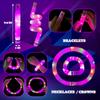 12-24 PCS Pink Glow Sticks Party Favors for Kids,LED Light up Pop Tubes for Toddlers, Neon Necklaces Bracelets Accessories,Birthday Dance Wedding Valentines Day Mardi Gras Party Supplies Decorations view 4