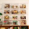 Rowood Display Box,Dustproof Acrylic Display Case for Miniature House Kit,Book Nook,3D Puzzle(11.3x9.3x9.6inch) view 3