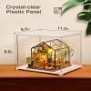 Rowood Display Box,Dustproof Acrylic Display Case for Miniature House Kit,Book Nook,3D Puzzle(11.3x9.3x9.6inch) view 4