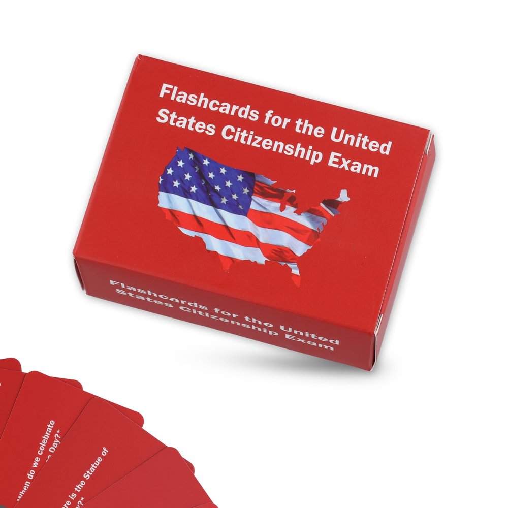 2024 US Citizenship Flash Cards, 3.74 x 2.6 x 1.7 Inch Naturalization Test Study Guide American Civics 100 USCIS Questions Answers Flashcards
