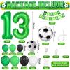 13th Birthday Soccer Balloon Arch,13th Soccer Garland Kit with Green Number 13 Balloon Football Balloons for Boys Kids 13 Birthday Party Decorations view 2