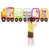 Joyreal Train Activity Wall Busy Board Panels - 8-in-1 Toddler Learning Activity Center - Wooden Montessori Sensory Toys for Playroom, Daycare, Classroom - Educational Toy for All-Round Development view 1