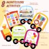 Joyreal Train Activity Wall Busy Board Panels - 8-in-1 Toddler Learning Activity Center - Wooden Montessori Sensory Toys for Playroom, Daycare, Classroom - Educational Toy for All-Round Development view 3