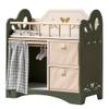 ROBUD Baby Doll Bed,Doll Bed with Storage and Bedding, Sturdy Baby Doll Cribs for Girls,Nice Gift of Doll Beds for 18 Inch Dolls to Children, Green view 1
