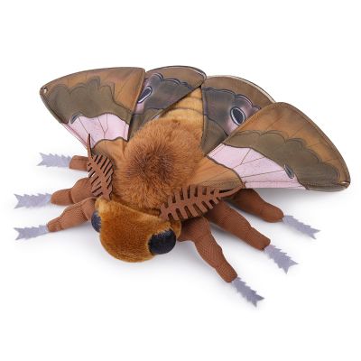 Frankiezhou Home Ginkgo Moth Plush Toy, Lifelike Ginkgo Moth Stuffed Animals 11in, Realistic Soft Big Moth Plushie Model Toy, Unique Plush Gift Collection for Kids, Small, Brown