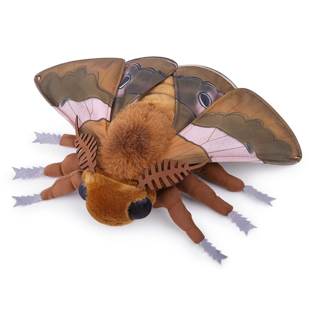 Frankiezhou Home Ginkgo Moth Plush Toy, Lifelike Ginkgo Moth Stuffed Animals 11in, Realistic Soft Big Moth Plushie Model Toy, Unique Plush Gift Collection for Kids, Small, Brown