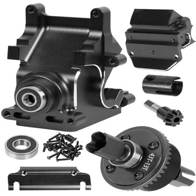 BRCatWPark Aluminum RC Gearbox & 43T Differential w/13T Main Gear Upgrades Part for 1/7 Fireteam/Infraction/Mojave 6s BLX Limitless,1/8 Kraton/Notorious/Outcast/Typhon/Talion 6s BLX,Black