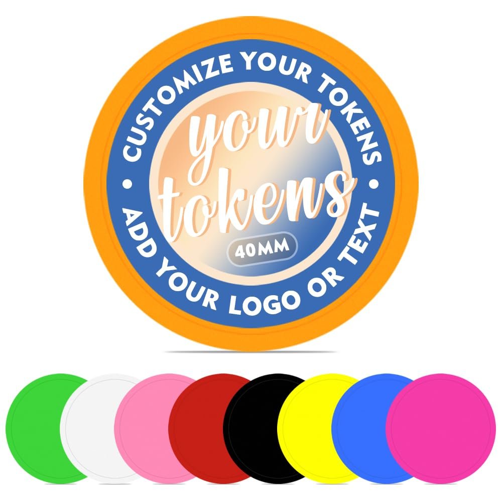 SUYANH 100 PCS Custom Plastic Poker Chips, Double Sided Full-Color Print Your Image and Text on Chips, Good for Party, Card Games and Late-Night Poker Games (Orange)