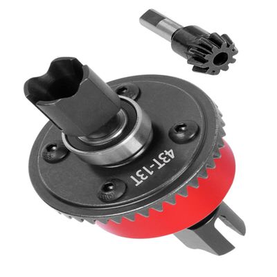 BRCatWPark RC 43T Differential & 13T Main Gear Upgrades Part for 1/7 Fireteam/Infraction/Mojave 6s BLX Limitless,1/8 Kraton/Notorious Outcast/Typhon/Talion 6s BLX,Red