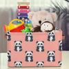 OMFUNS Pink Panda Animal Rectangle Storage Basket Foldable Storage Bin Cubes with Handles Large Organizer Bins Boxes Toy Closet Shelf Nursery Laundry Basket Home Decor view 3