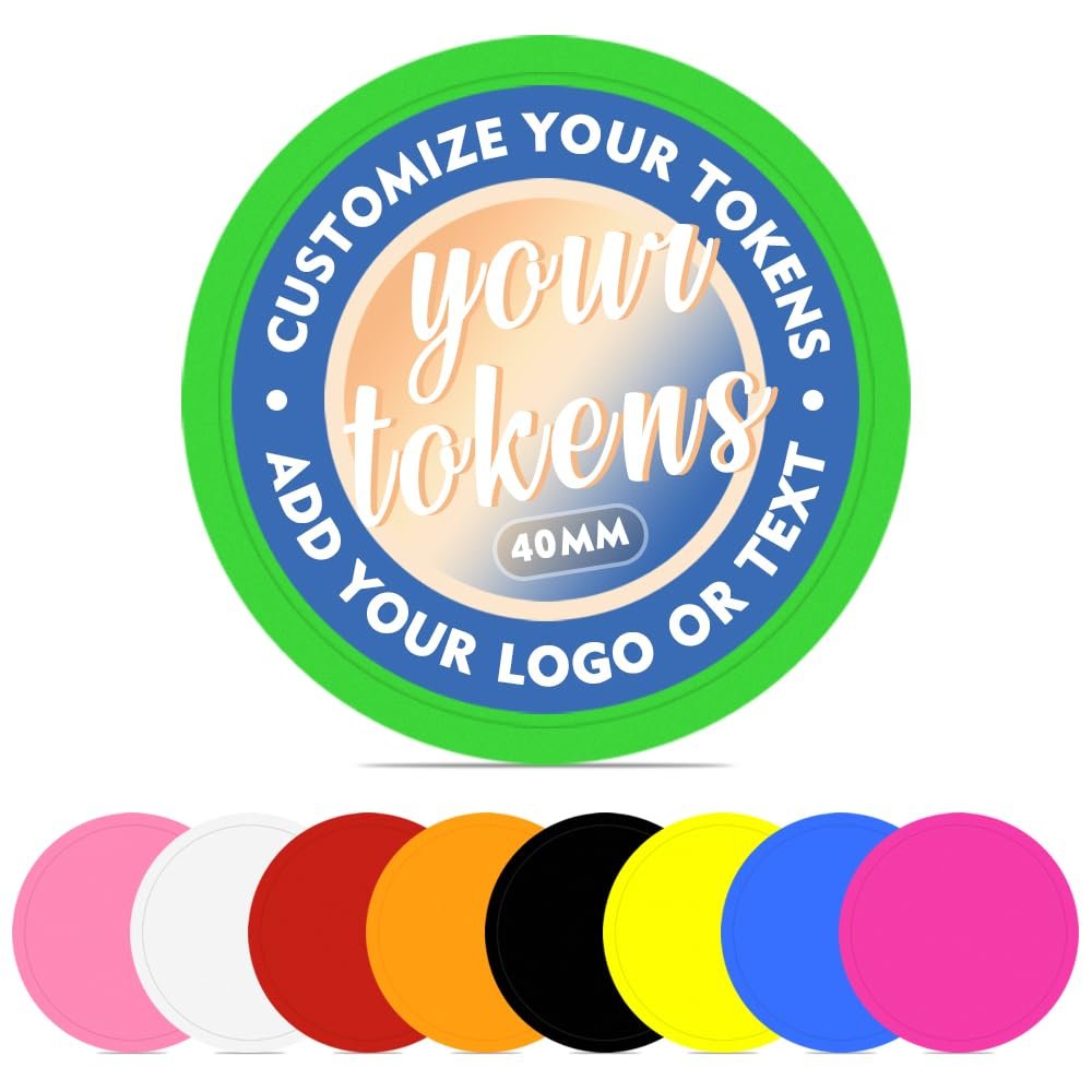 SUYANH 100 PCS Custom Plastic Poker Chips, Double Sided Full-Color Print Your Image and Text on Chips, Good for Party, Card Games and Late-Night Poker Games (Green)