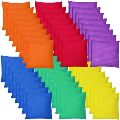 48 Pcs Bean Bags,Nylon Cornhole Bean Bags,Colorful Bean Bags for Tossing,Mini Bean Bags for Kids Outdoor Hand Toss Games Carnival Toy Bean Bag Toss Game(2.5 x 2.5)