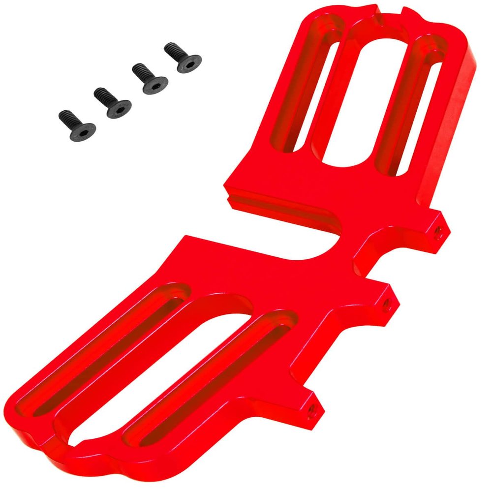Aluminum Dual Motor Mount Upgrades Part for 1/7 Felony/Infraction/Limitless 6S BLX,BRCatWPark Large Pinions Motor Mount Fixed Bracket,Red