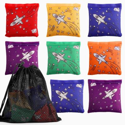IJRPLM 16 Pack Bean Bags for Kids - Small Colorful Mini Bags for Cornhole, Tossing - Outdoor Yard Game for Children, Family, Adults (6 Colors)