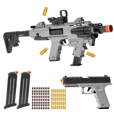 Soft Bullet Toy Gun Blaster, Realistic Toy Dart Hand Gun Soft Bullet Pistol Foam Shell ejecting Blasters with 3Clips, Gifts for Boys Girls Adults Age 8+