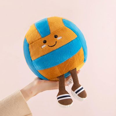 12inch Volleyball Plush Toys Soft Stuffed Sports Plush Balls Cute Fun American Soccer Doll Toys with feet Creative Football Spherical Decor Throw Pillow for Christmas Kids Gift (Yellow Volleyball)