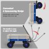QUAWIP Outdoor Wagon All Terrain Rally Vehicle, (with Removable Wooden Side Panels Pneumatic Tires) Big Foot Board Car Christmas Kids Car Outdoor Camping All Terrain Rally Vehicle (Blue) view 3