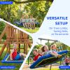 60'' Rectangle Platform Tree Swing for Kids and Adults, Giant Flying Swing with Adjustable Hanging Strap, Waterproof Textilene Fabric Tear & UV Resistant, Swings Set for Backyard Garden (Blue 02) view 2