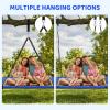 60'' Rectangle Platform Tree Swing for Kids and Adults, Giant Flying Swing with Adjustable Hanging Strap, Waterproof Textilene Fabric Tear & UV Resistant, Swings Set for Backyard Garden (Blue 02) view 3