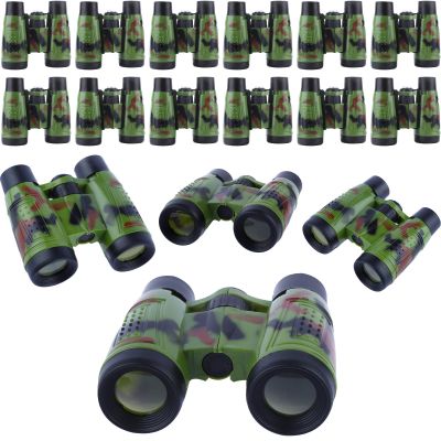 ASONA 24PCS Camouflage Color Binoculars for Kids with Neck String, Binoculars Nature Exploration Toys Safari Jungle Animal Theme Party Favors Gifts for Bird Watching Camping Hunting Hiking Supplies