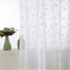 HooHero White 54 Wide Sheer Curtains Living Kids NurseryRoom Bedroom White Embroidered Branches Leaves Curtians view 4