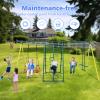 6-in-1 Swing Set for Kids, Heavy-Duty Metal A-Frame Outdoor Playground, 700 lbs Weight Capacity view 3