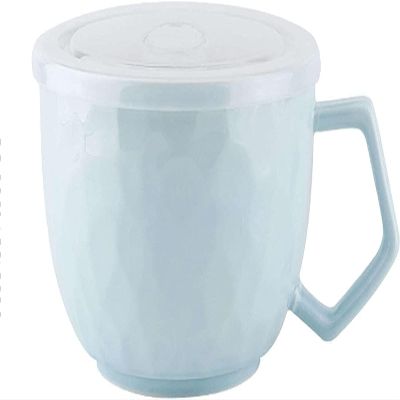 DubMag Bowl with HandleCeramic Soup Bowl,Solid Color Ceramic Instant Noodle Bowl, Porcelain Soup Bowl with Lid and Handle, Ramen Bowl Cereal Bowl-pink-1000ml/3 (Color : Blu) (Color : Blu)(Color:Blu)