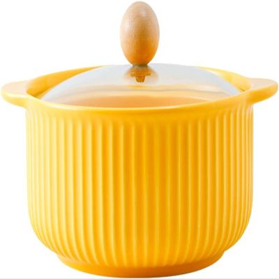 bowl with handleceramic soup bowl,Ceramic Soup Bowl with Handles and Lid Ceramic Serving Bowl Set for Soup Instant Noodles Soup Mug Modern Simple Style Cereal Bowl Table Decoration Green (Color : Gee