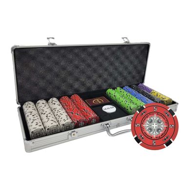 MRC POKER 500 pcs 14g Prestige Pro (Printed Design) Aluminum Case Poker Chip Set