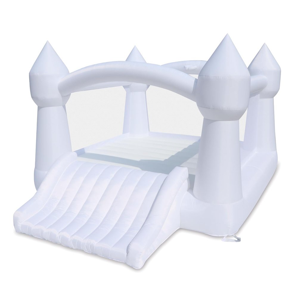 Bounceland Party Castle Daydreamer Cloud Bounce House, 16.4 ft L x 13.1 ft W x 9.3 ft H, Basketball Hoop, UL Strong Blower Included, Trendy Pastel Color, Fun Slide & Bounce Area, Castle Theme for Kids