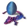20" Articulated 3 Dimensional Printed Dragon  Color-Changing Fidget Figurine, Mythical Dragon Figure, Made in USA, 3D printed toys - Valentines Day gift for Boys and Girls (Red/Blue With Blue Egg) view 1
