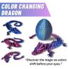 20" Articulated 3 Dimensional Printed Dragon  Color-Changing Fidget Figurine, Mythical Dragon Figure, Made in USA, 3D printed toys - Valentines Day gift for Boys and Girls (Red/Blue With Blue Egg) view 2