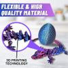 20" Articulated 3 Dimensional Printed Dragon  Color-Changing Fidget Figurine, Mythical Dragon Figure, Made in USA, 3D printed toys - Valentines Day gift for Boys and Girls (Red/Blue With Blue Egg) view 4