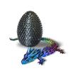20" Articulated 3 Dimensional Printed Dragon  Color-Changing Fidget Figurine, Mythical Dragon Figure, Made in USA, 3D printed toys - Valentines Day gift for Boys and Girls (Rainbow With Black Egg) view 1