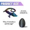 20" Articulated 3 Dimensional Printed Dragon  Color-Changing Fidget Figurine, Mythical Dragon Figure, Made in USA, 3D printed toys - Valentines Day gift for Boys and Girls (Rainbow With Black Egg) view 3