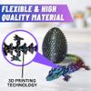 20" Articulated 3 Dimensional Printed Dragon  Color-Changing Fidget Figurine, Mythical Dragon Figure, Made in USA, 3D printed toys - Valentines Day gift for Boys and Girls (Rainbow With Black Egg) view 4