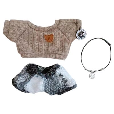 niannyyhouse 10cm~15cm 20cm Plush Doll Clothes Sweaters Jeans Accessories Doll Dressup (20cm)