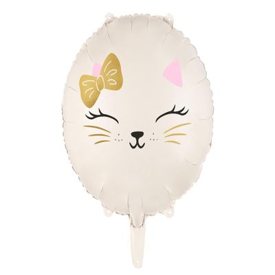 PartyDeco Foil Balloon Cat Round