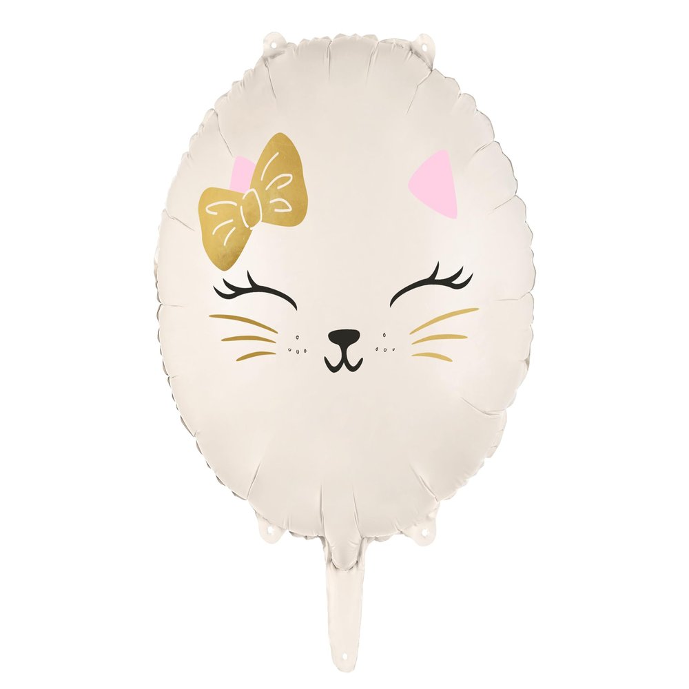 PartyDeco Foil Balloon Cat Round