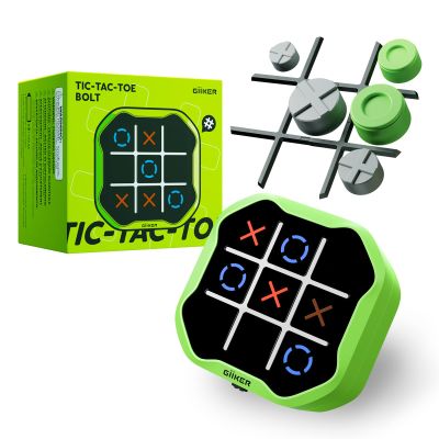 GiiKER Tic Tac Toe Bolt Game, Original 3-in-1 Handheld Games, Portable Travel Games for Car Ride, Toys Gift Idea for Kids and Adults, Stocking Stuffers Birthday Gifts for Boys Girls - Green