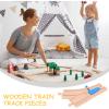 TOYANDONA Wooden Train Track Rail Station Accessory Curved Switch Tracks Toy Train Accessories view 4
