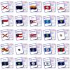 50PCS American State Flag Cognitive Cards for Kids,America State Flag Identification Flash Cards, Portable Waterproof US State Flag Learning Flashcards view 2